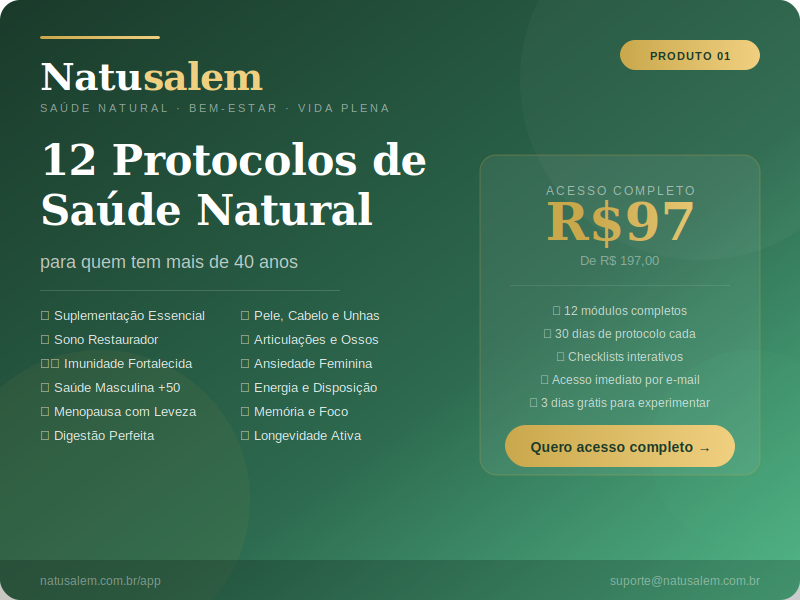 App Natusalem — 12 Protocolos de Saúde Natural