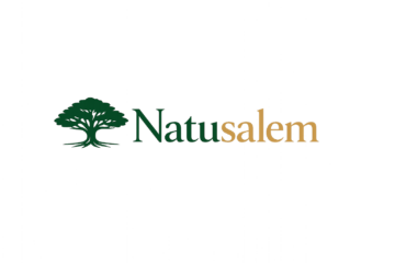 logo da Natusalem com árvore estilizada representando natureza, sabedoria, longevidade e suplementação natural inteligente
